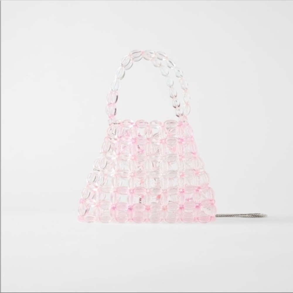 ZARA TRANSPARENT BEADED BUCKET BAG - Picture 11 of 12